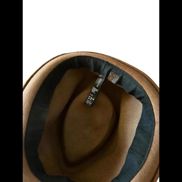 Aldo Brown Fedora Hat with Black Band - Picture 3 of 3